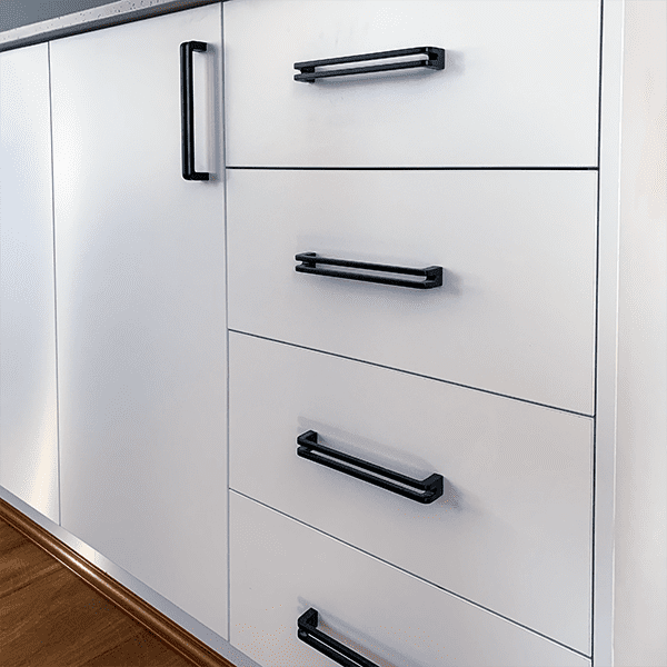 Matte Black cabinetry handles