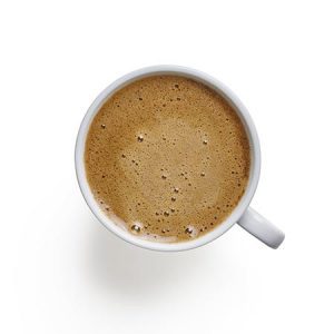 overhead shot of a cup of coffee