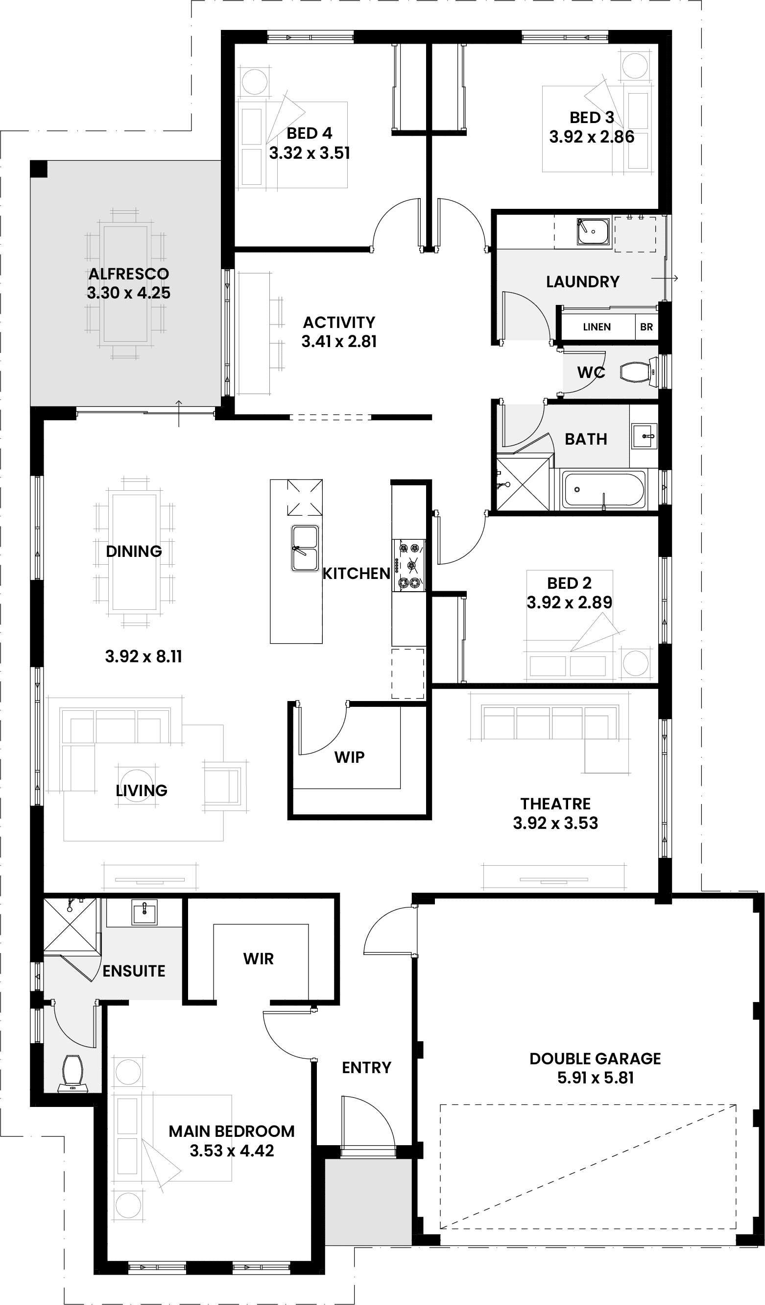 Floorplan for The Juniper, a Move Homes new home design perfect for first time buyers and new builders in Perth