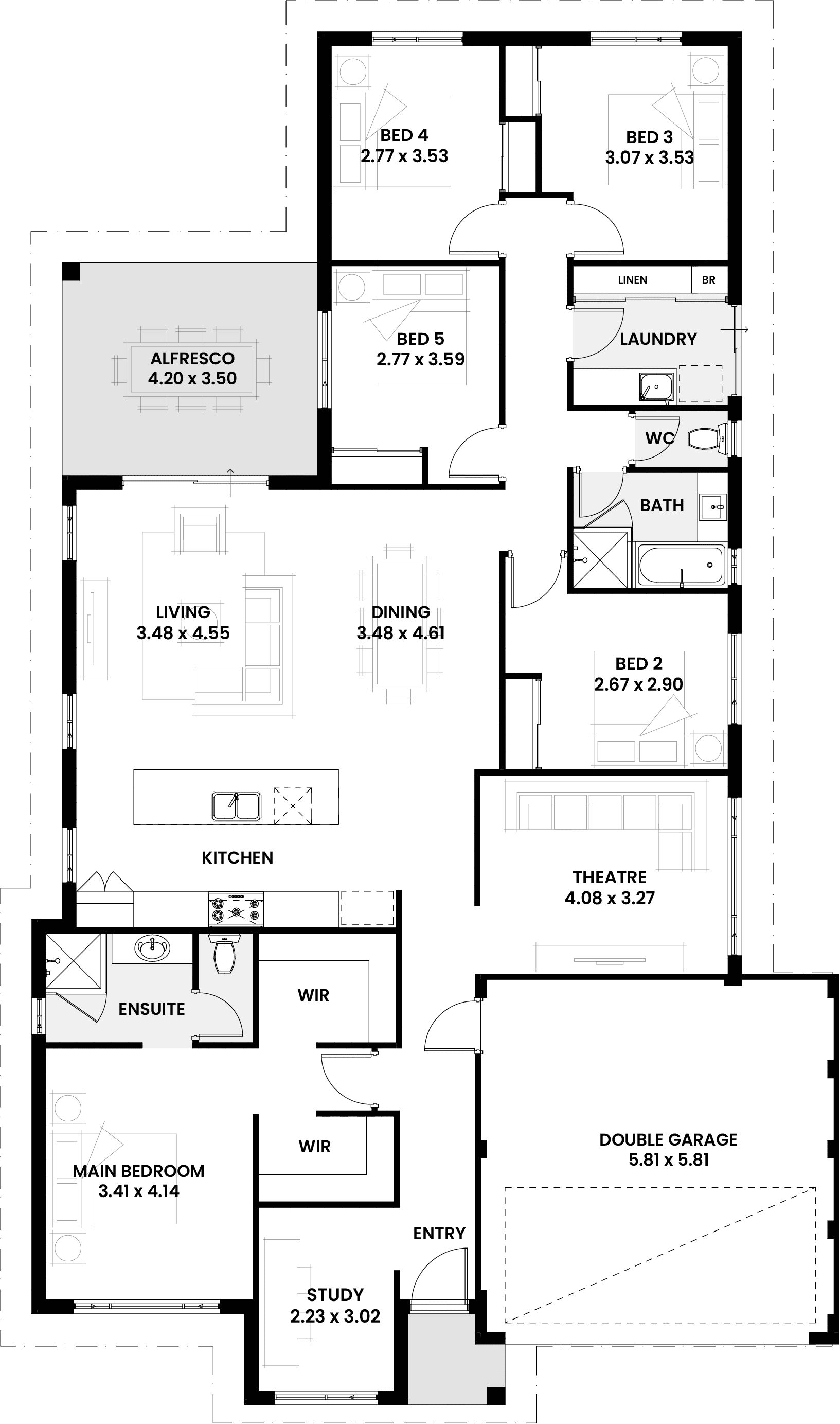 Floorplan for The Cedar, a Move Homes new home design perfect for first time buyers and new builders in Perth