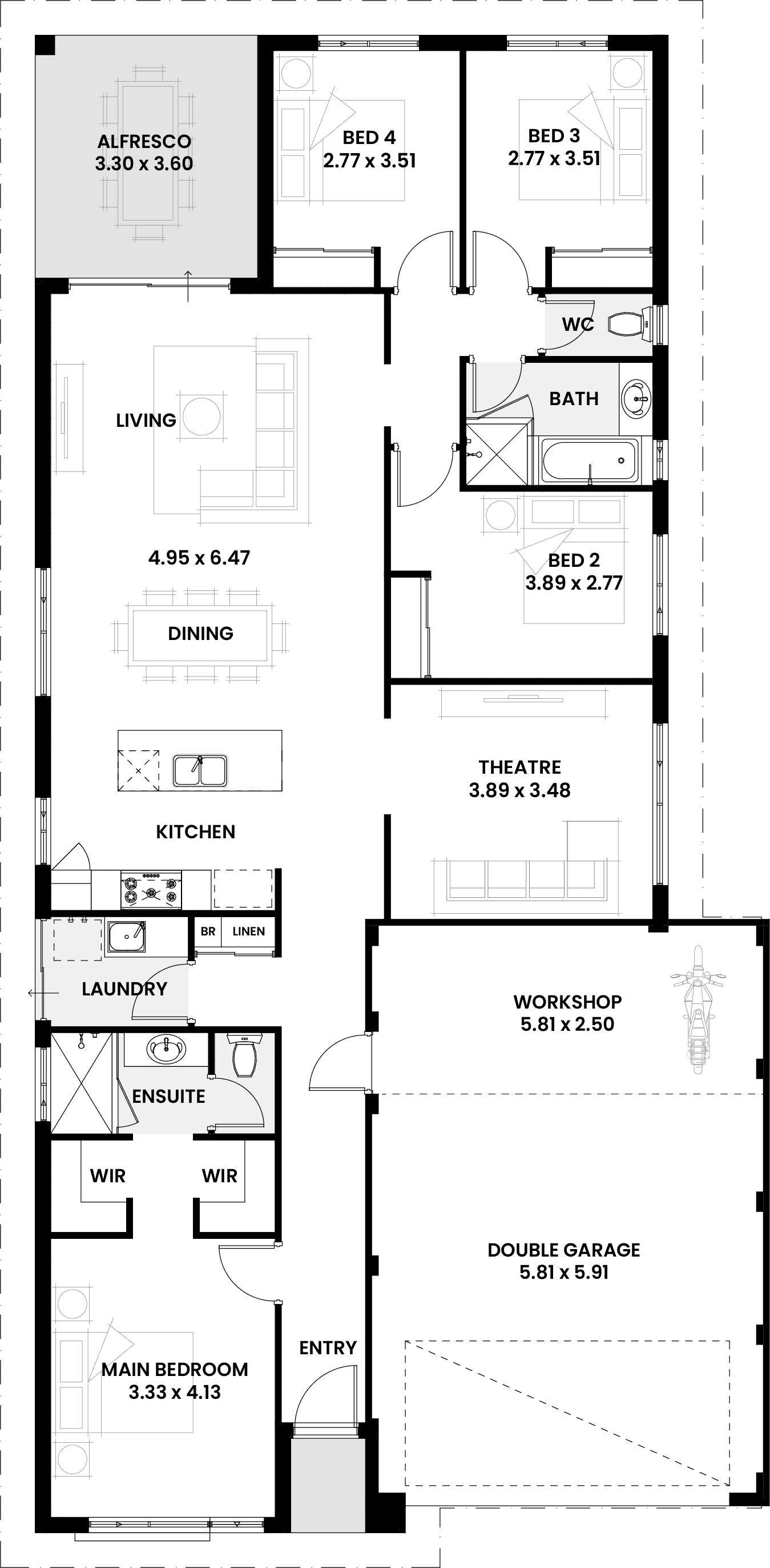Floorplan for The Vine, a Move Homes new home design perfect for first time buyers and new builders in Perth