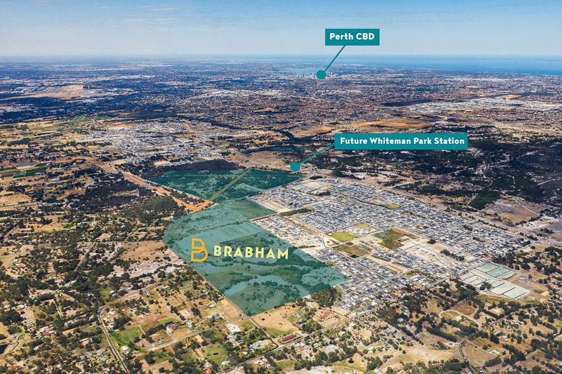 Aerial of Brabham Estate located in the Swan Valley