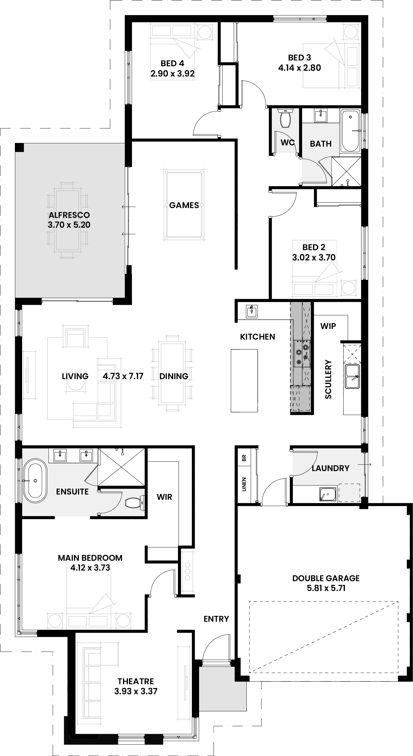 Floor plan of the Cherry display home in Perth