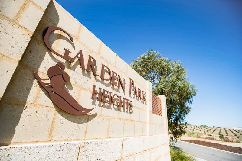 Entrance sign to Garden Park Heights